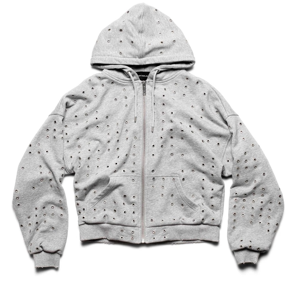 Racer worldwide GREY EYELET HOODIE